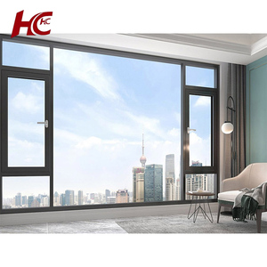 Hurricane Impact Soundproof Black Aluminum Casement Windows