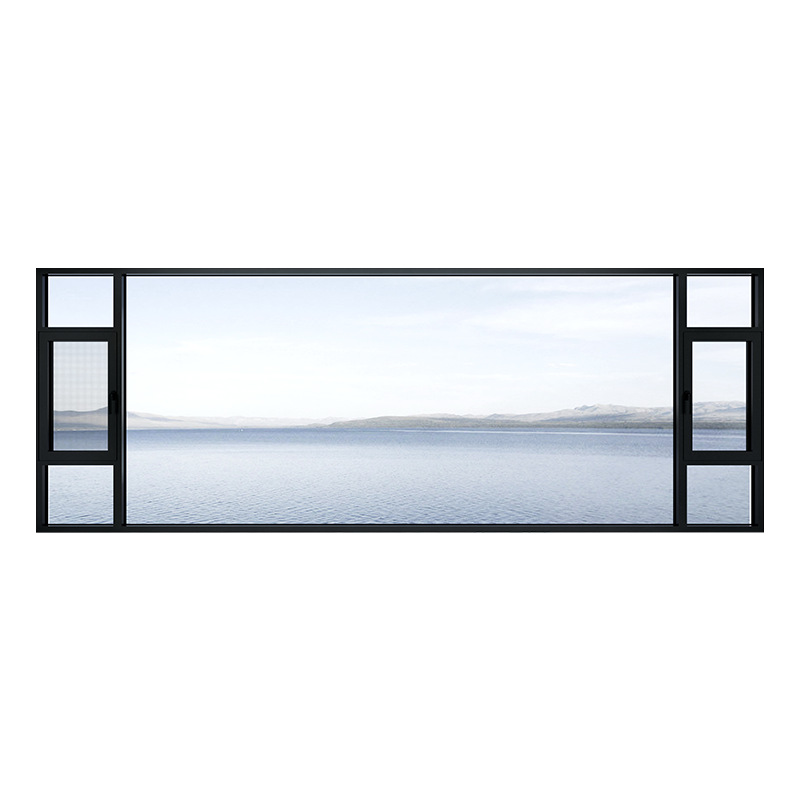 Custom-made Minimalist Swing Soundproof Insulated Thermal-break Aluminum Alloy Bay-window Doors/windows for Home-use Living Room