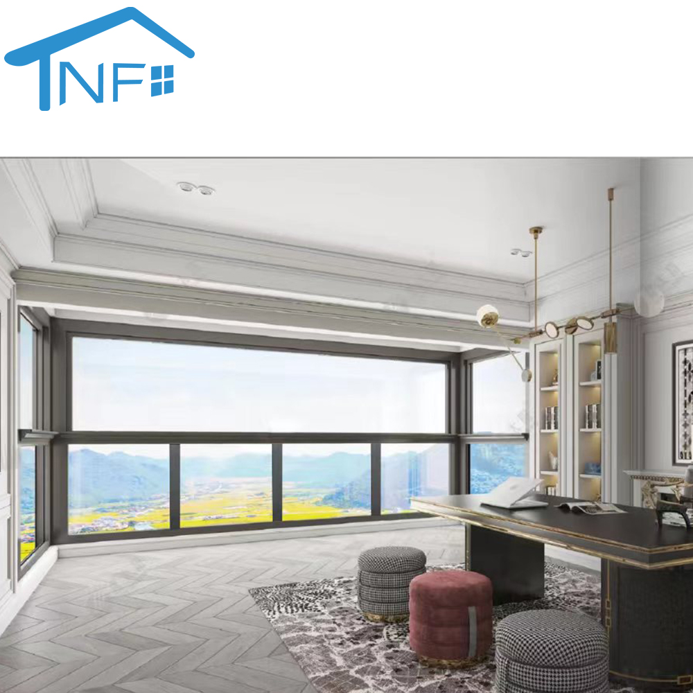 Aluminium Folding Glass Aluminum Bifold Porch Guillotine Window Fold up Guillotine windows