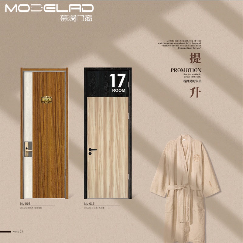 Modern Style Aluminum Wooden Door French Interior Door for Apartment Buildings Ecological Residence Door Factory Direct