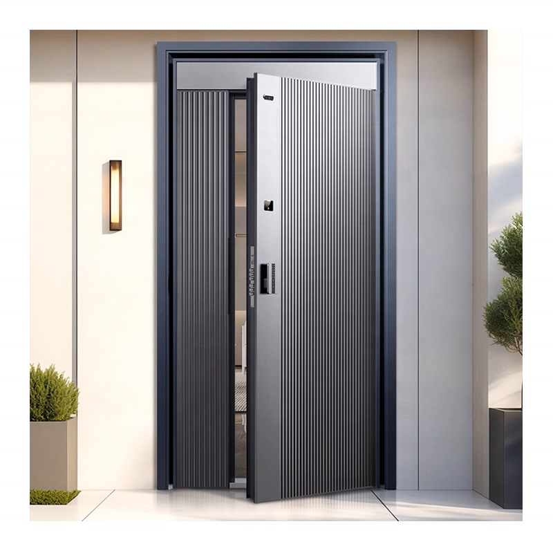 SJUMBO Customization Modern Commercial Security Double-Layer Aluminium Swing Exterior Entrance Smart Door