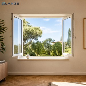LANGE Modern Aluminum Casement Windows Double Glazed Custom Made Aluminum Window Casement of House