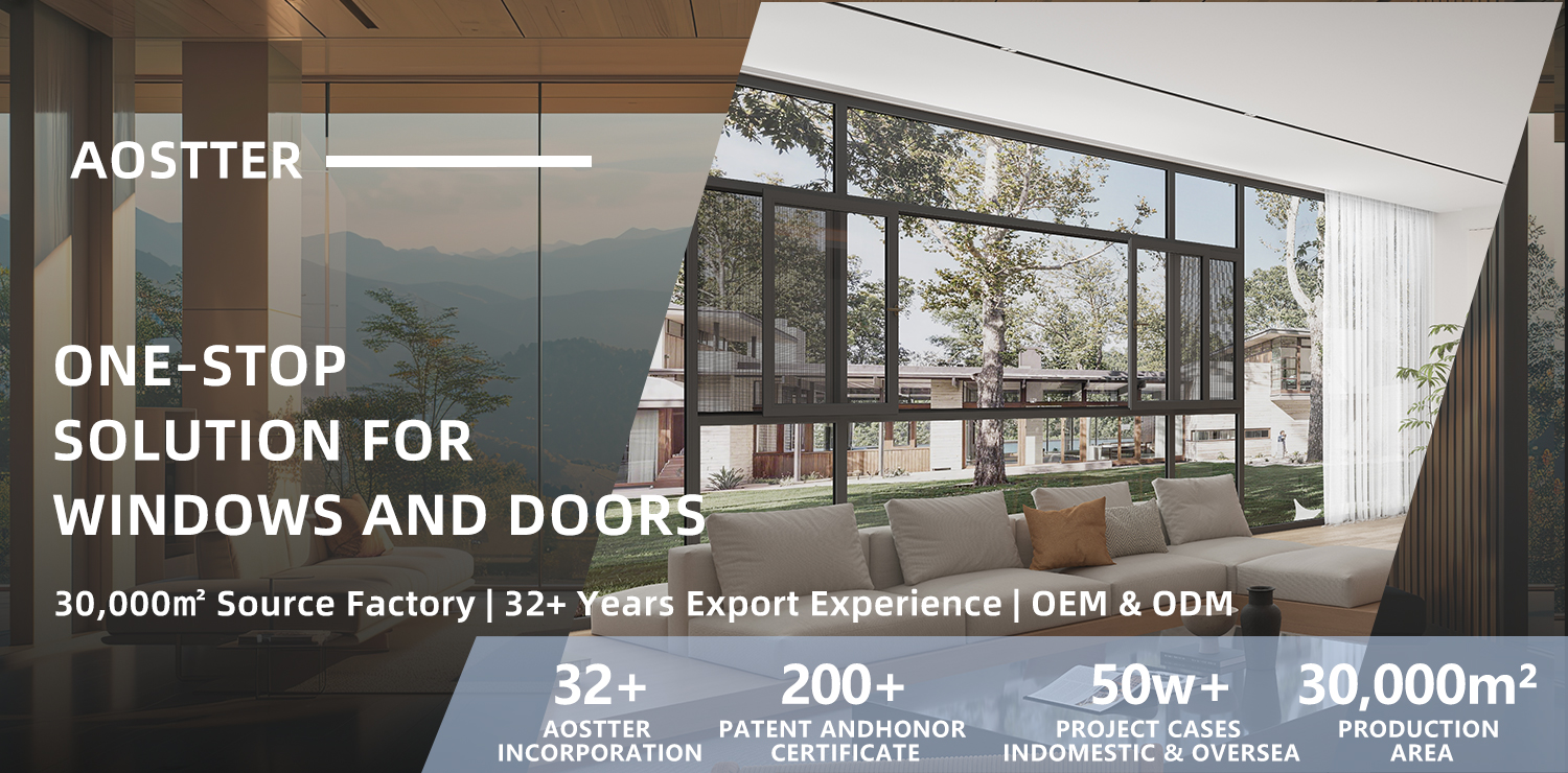 AOSTTER Wood Grain Aluminum Sliding Window with Tinted Safety Glazing and Quiet Glide Rollers for Apartment Balcony
