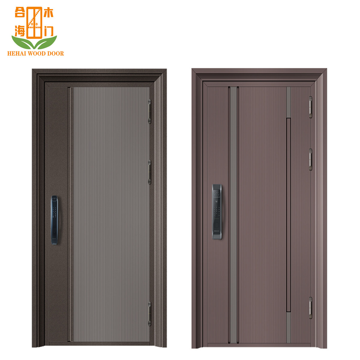 HEHAI Commercial Modern Aluminum Alloy Fire Prevention Security Entry Door for Villa &amp; Hall with 5+ Year Warranty
