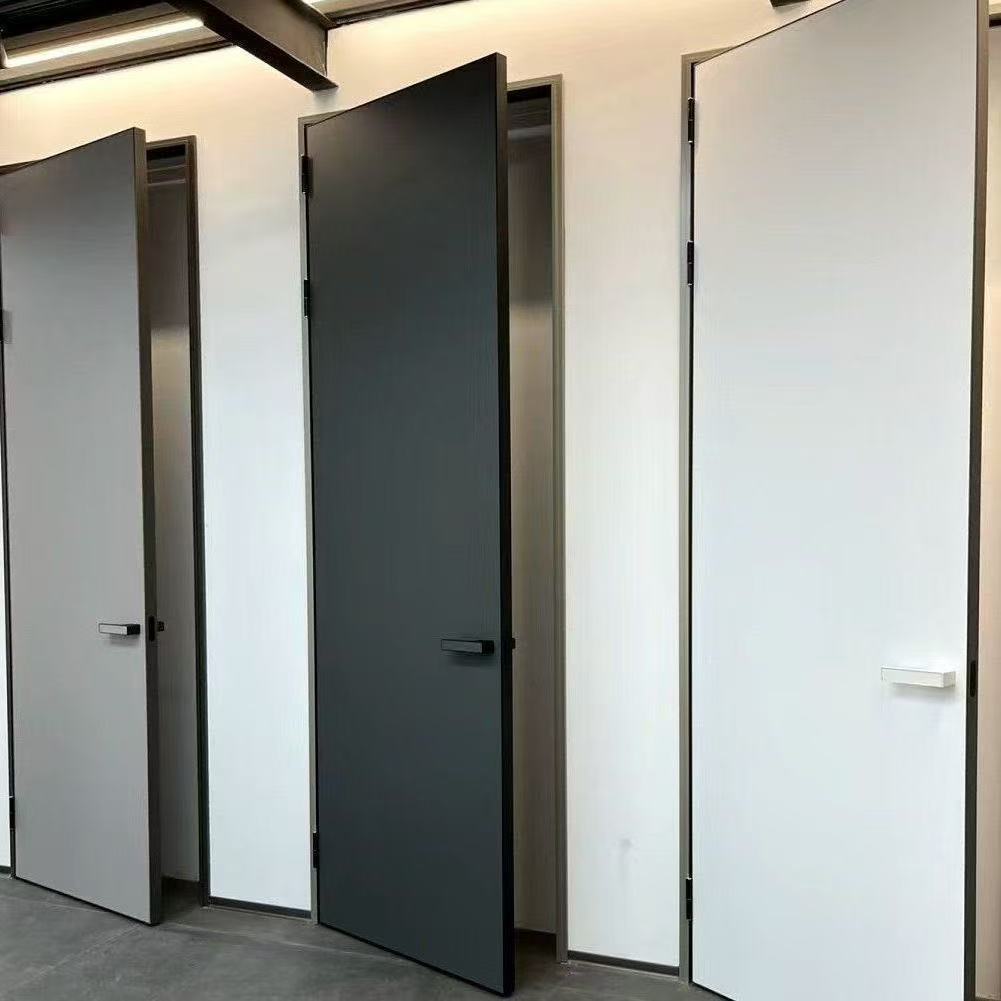 Soundproof and Moisture-resistant Aluminum-wood Door with Outward-flat, Inward-opening Design and Aluminum Alloy Frame Set