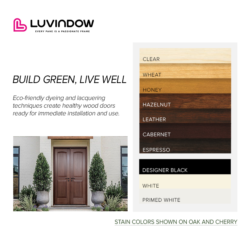 American Style Contemporary Solid Wood Entry Main Entrance Wooden Doors Front Doors for Houses Modern Exterior Main Pivot Door