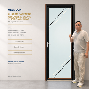 Aluminum Hinged Exterior Door Corner Opening Design Large Glass Panoramic View Sound Insulation Kitchen Entry Door Modern Villa
