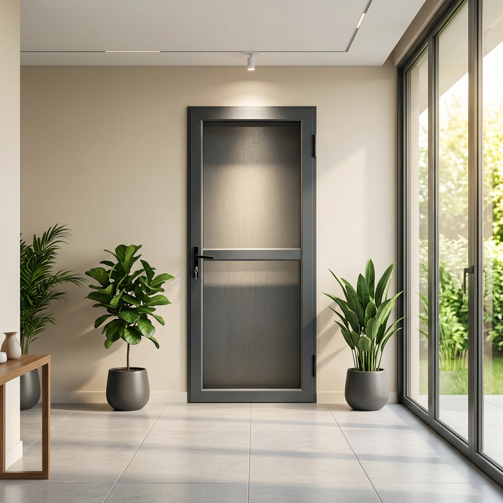 Aluminum Security Screen Door, Alu Frame 304 Stainless Steel Diamond Mesh, AntiTheft Lockable Custom Size for House Villa