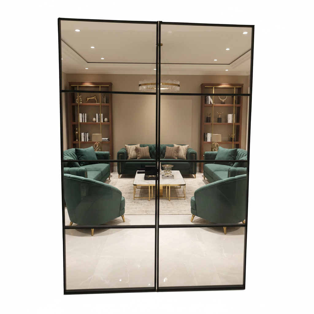 Modern Double Interior Steel French Glass Doors Clear Glass Black Finish For Bathroom Living Room Kitchen Outdoor Use Decoration