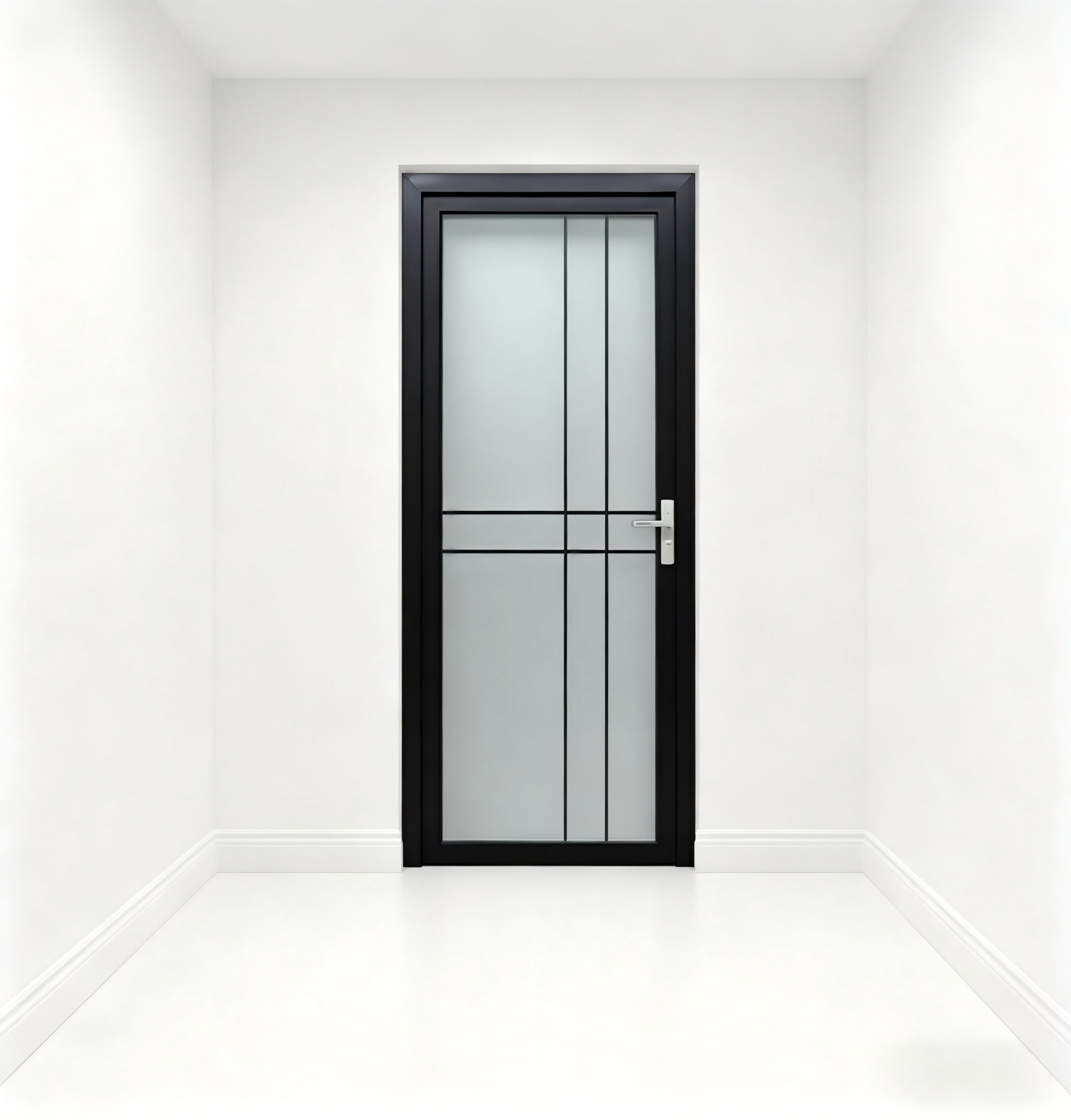 Aluminum Alloy Waterproof Finished French Design Bathroom Toilet Door with Frosted Glass and Aluminum Frame