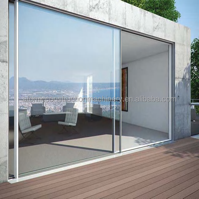 Modern Design Aluminum Sliding Door Double Tempered Glass Soundproof Waterproof Thermal Insulation for Apartment Mall Use
