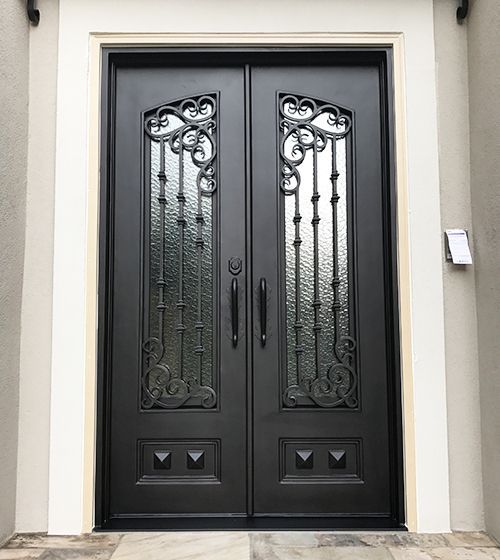 CBMmart Exterior Residential Front Door Wrought Iron Doors Security Door Gates Custom Glass For Houses