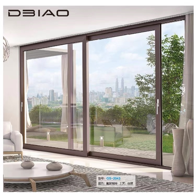 Modern Design Aluminum Alloy Sliding Door with Double Glazing Windproof for Balcony Patio Hall Slim Frame