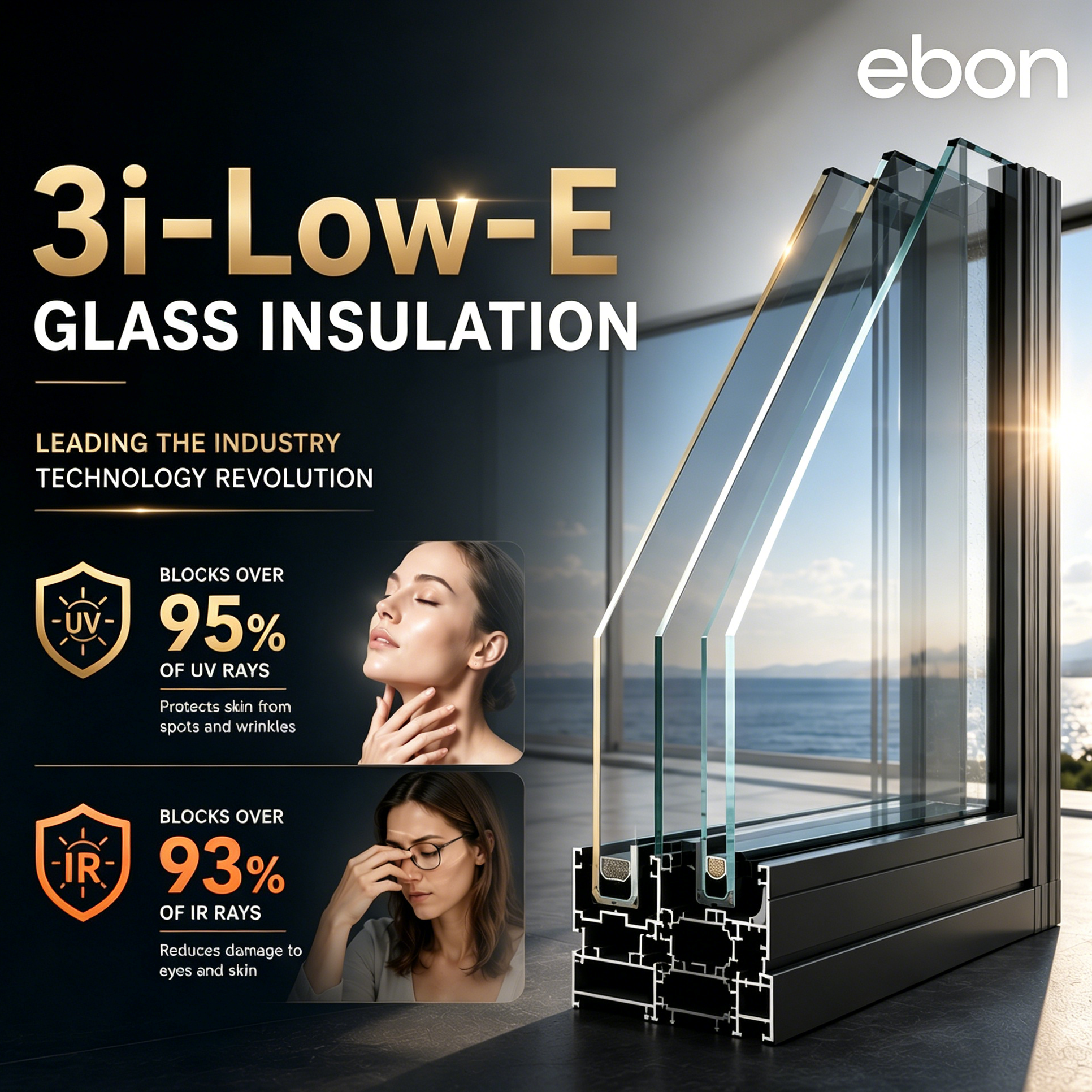 Custom Villas Exterior Soundproof Double Glazed Insulated Glass Impact Aluminum Folding Window