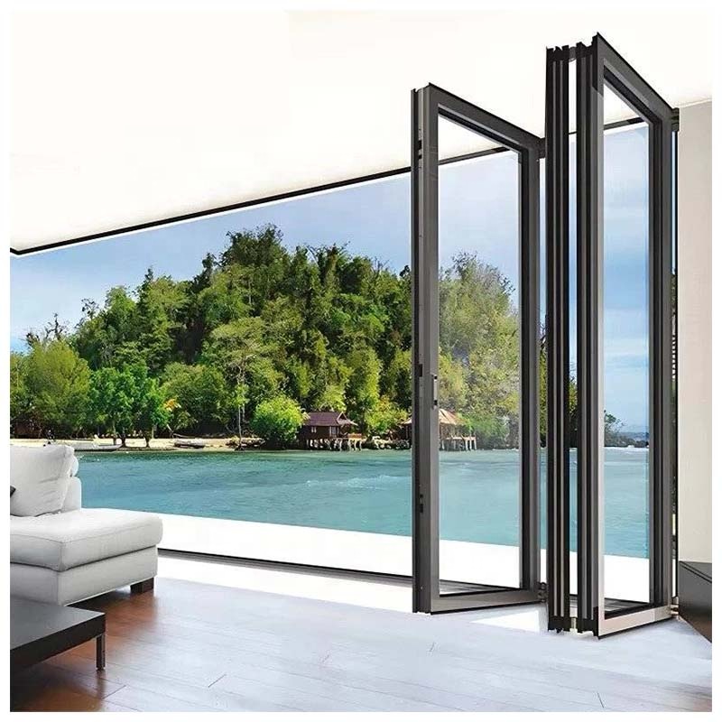 Customized Soundproof Huge Mobile Folding up Glass Center Pivot Size Aluminum Door Sliding Window for Villa