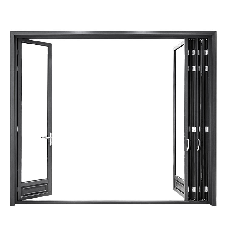 DERCHI Custom Security Bi-fold Aluminum Bifold Patio Doors with Minimalist Design Double Tempered Glass Waterproof