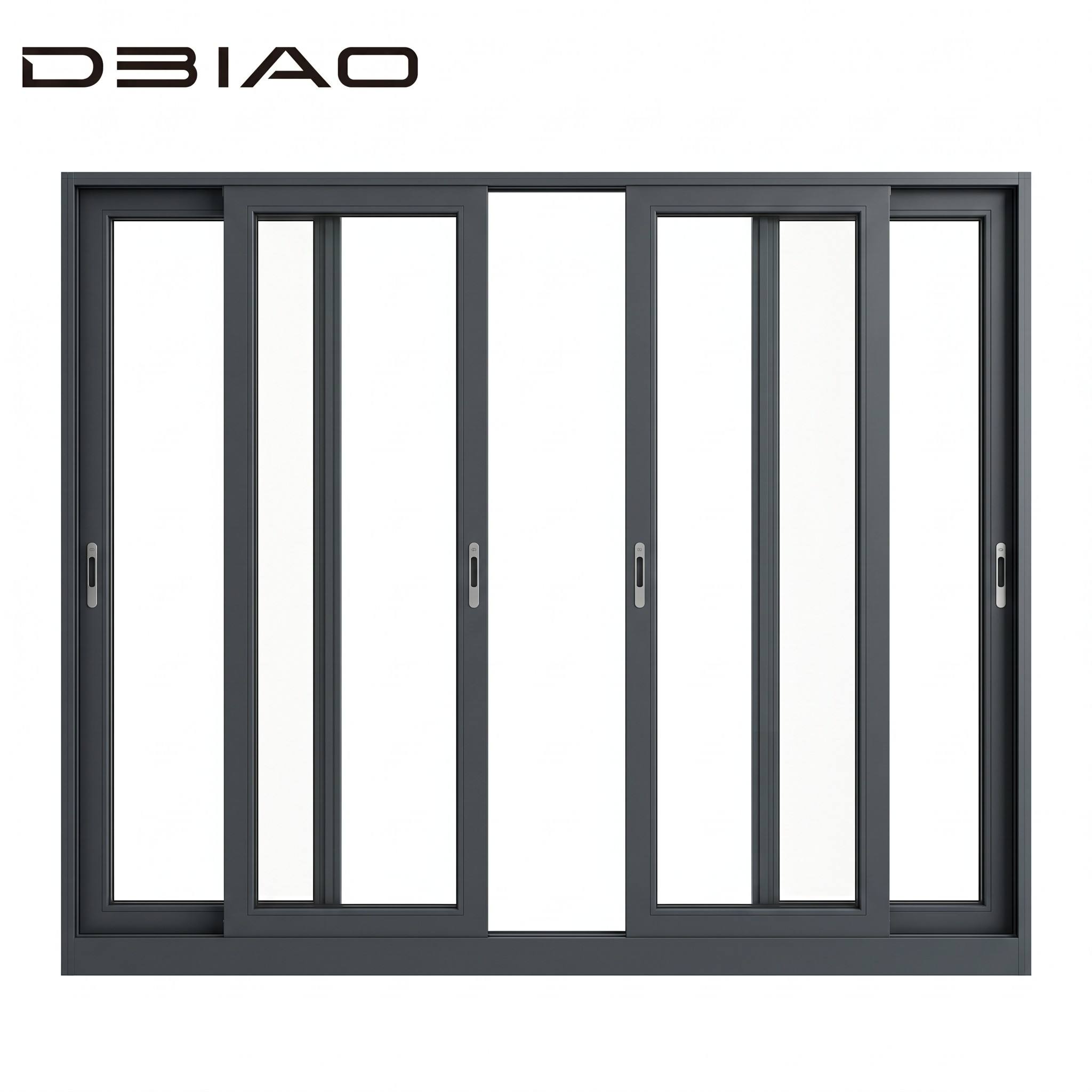 Villa Custom 126 Series Modern Panoramic Horizontal Six Track Sliding Aluminum Window Hidden Drainage Windproof Outdoor