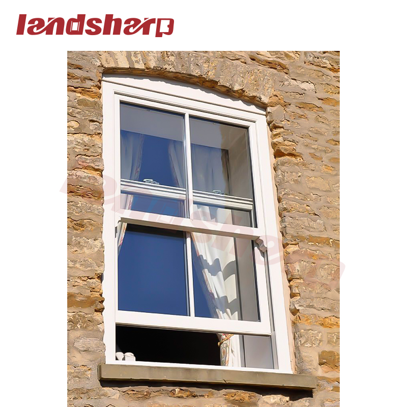 Landsharp Vintage Triple Glazed Windows Residential Design Aluminum Alloy Frame Single Double Hung Sash Window