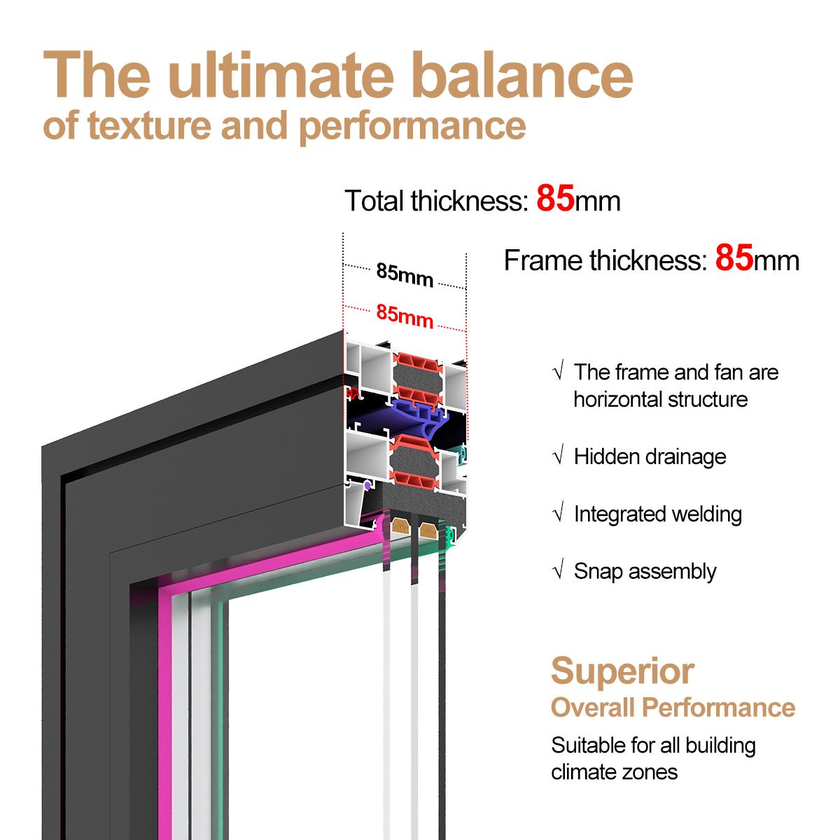 Aluminum Exterior Sliding Windows for Villas Modern Stackable Balcony Living Room Staircase Warehouse Use Horizontal Soundproof