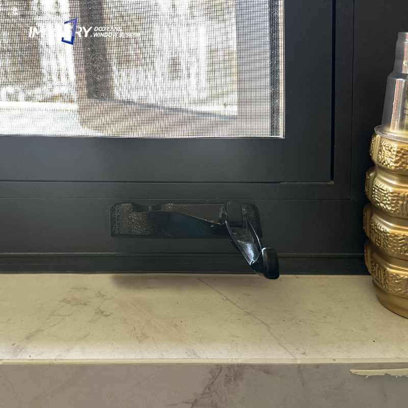Aluminum Hand Crank Casement Window Commercial Shop Front Storefront Office Mall Showroom Clinic Reception Project Supply