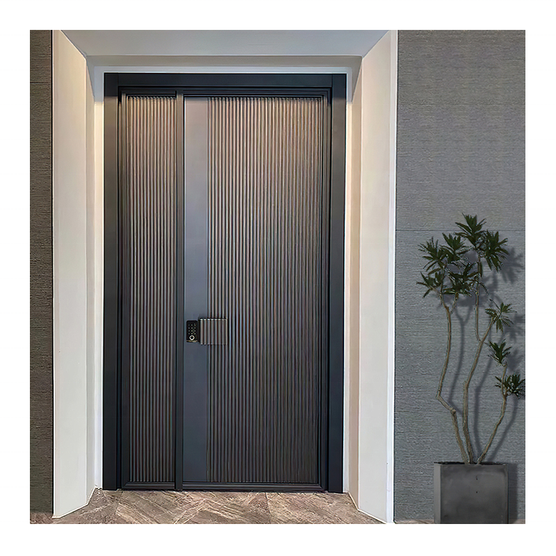 SJUMBO Customization Modern Commercial Security Double-Layer Aluminium Swing Exterior Entrance Smart Door