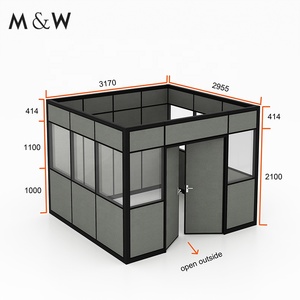 Aluminium Glass Office Partition Wall Frame Soundproof Design