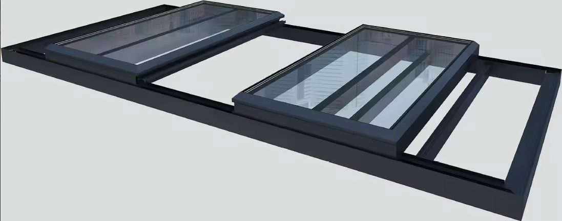 Modern Roof Skylight Tempered Laminated Glass Windows Swing Aluminum Alloy Stainless Steel Folding Heat Insulation Competitive