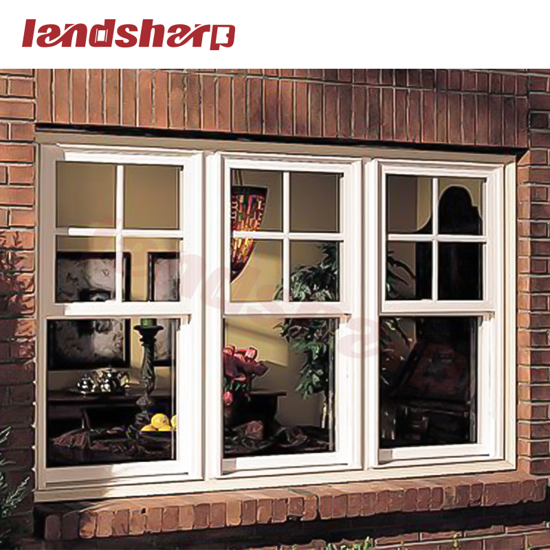 Landsharp European French Style Black Aluminium Glazed Sash Sliding Windows Aluminum Double Hung Window Hung Window