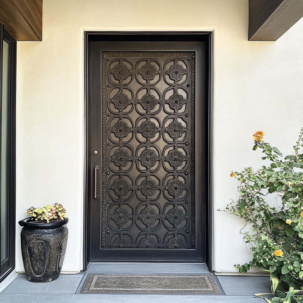 Custom Luxury Cast Aluminum Anti-Theft Heavy Duty Security Front Door 3D Sculptural Design Exterior Use Villa Side Opening