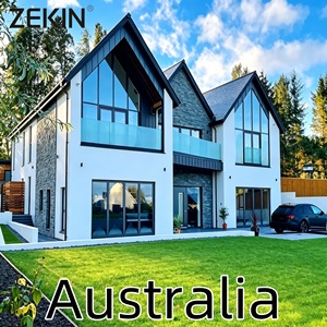 ZEKIN Australia Project AS2047 Certified Hurricane Impact Proof Front Entry Door Glass Aluminum Sliding Door Fixed Other Windows