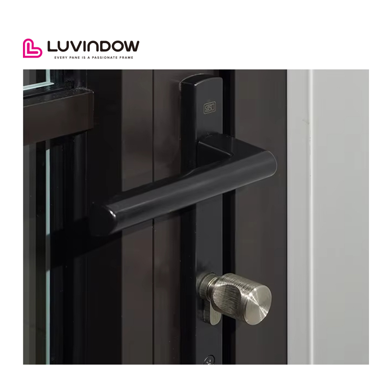 Luvindow American Double Glazed Glass Front Residential French Doors Hot Sale Modern Exterior Aluminium Hinged Swing Exterior