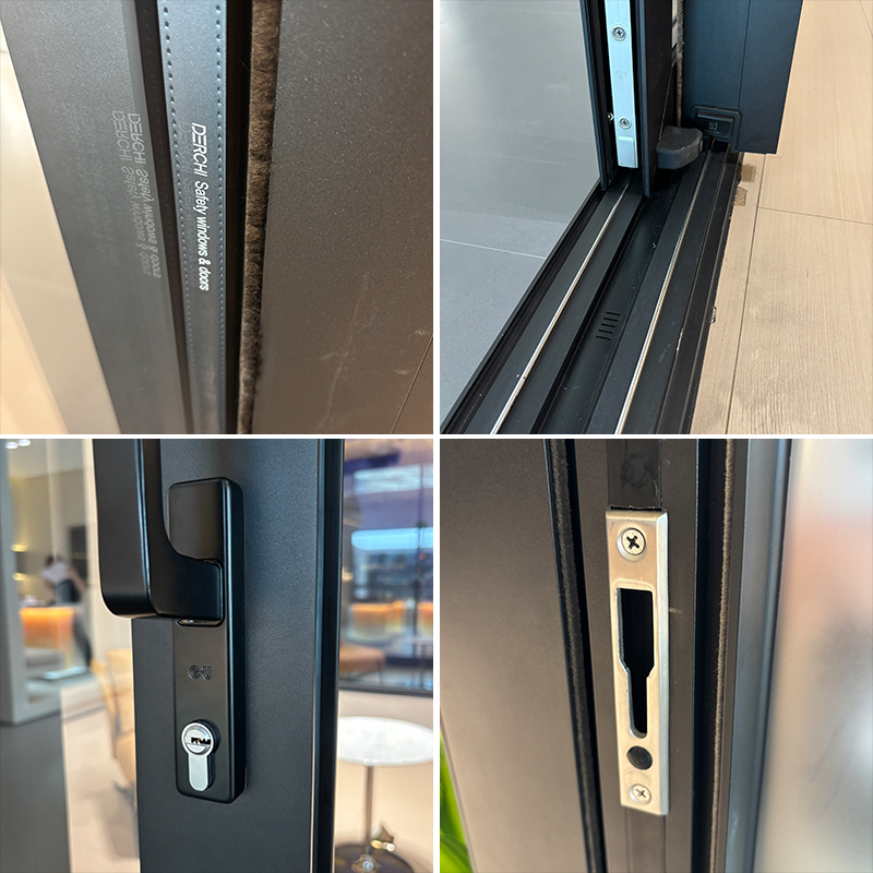 DERCHI NFRC Energy Star Balcony Large Glass Other Door Double Tempered Glazed Energy Efficient Patio Aluminum Sliding Doors