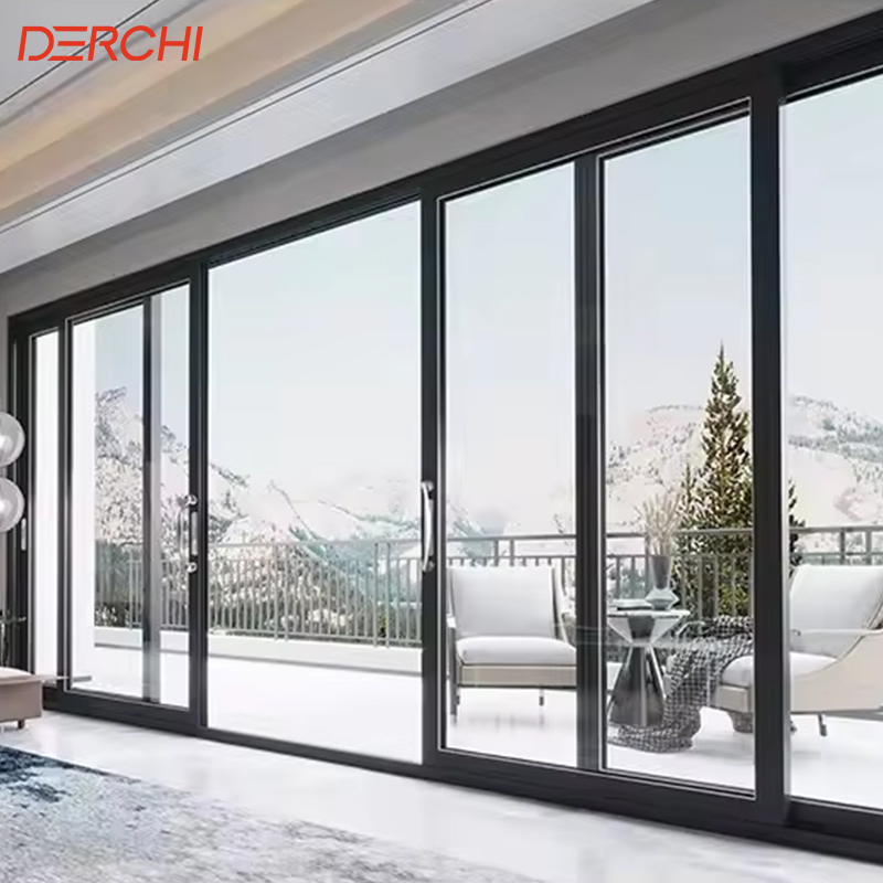 Heavy-Duty Commercial Modern Energy Efficient Office Door External Glass Slide Large Sliding Patio Doors And Windows For Home