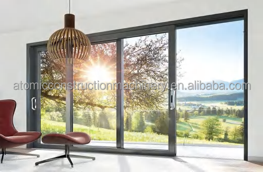 Modern Design Aluminum Sliding Door Double Tempered Glass Soundproof Waterproof Thermal Insulation for Apartment Mall Use