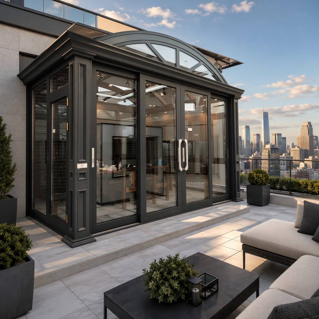 Customized Modern Eco-friendly Aluminum Alloy Double Tempered Glass Sunroom Customized Colors for Residential Apartment Outdoor