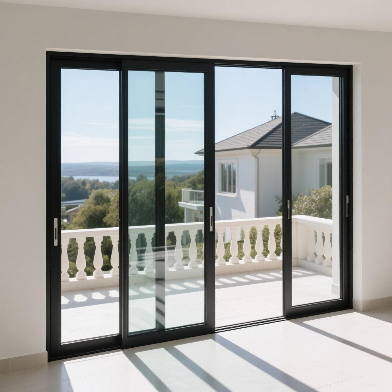 Modern Slim Frame Aluminium Sliding Patio Doors Double Glazed Sound Insulation Premium Design Slide Aluminum Door For Hotel Use