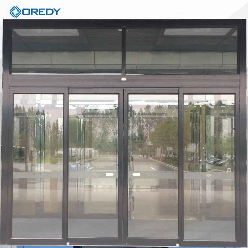 OREDY Commercial Door System Automatic Sliding Aluminum Alloy Profile Doors With Glass Door Opener Hotel