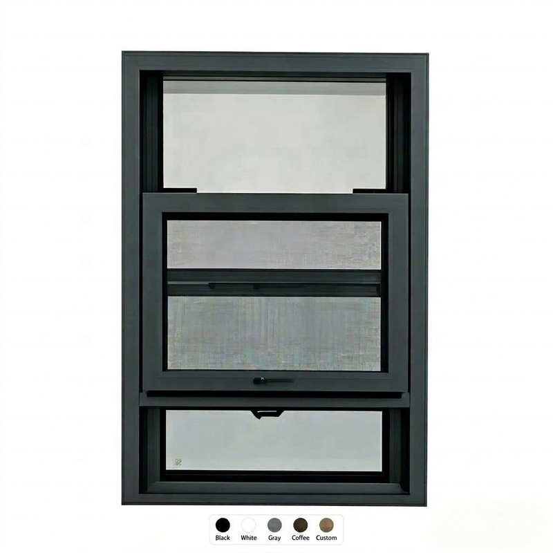 Platinum Commercial Single Hung Sash Window Vertical Sliding Soundproof Thermal Aluminum Alloy Anti-UV Exterior Kitchen Bathroom