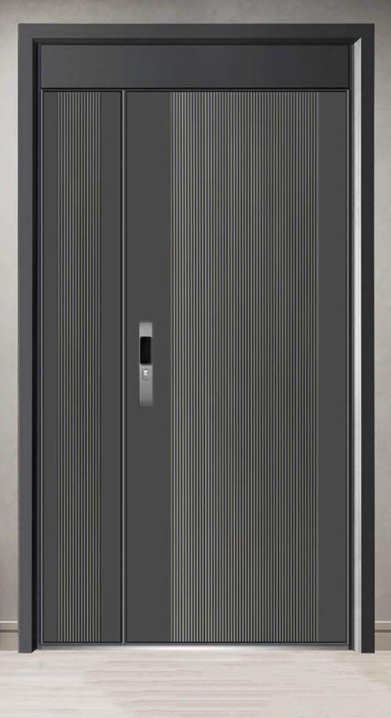 American Standard Intelligent Lock Swing Entrance Door Aluminum Material Villa Gate Modern Safety Fire Prevention Outer Door