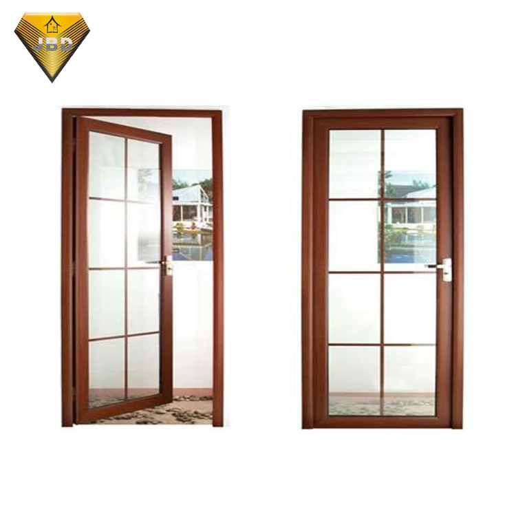 French Open Aluminum Alloy Steel Glass Door Double Entry Side Opening Modern Graphic Design for Hotel Exterior Finished Surface