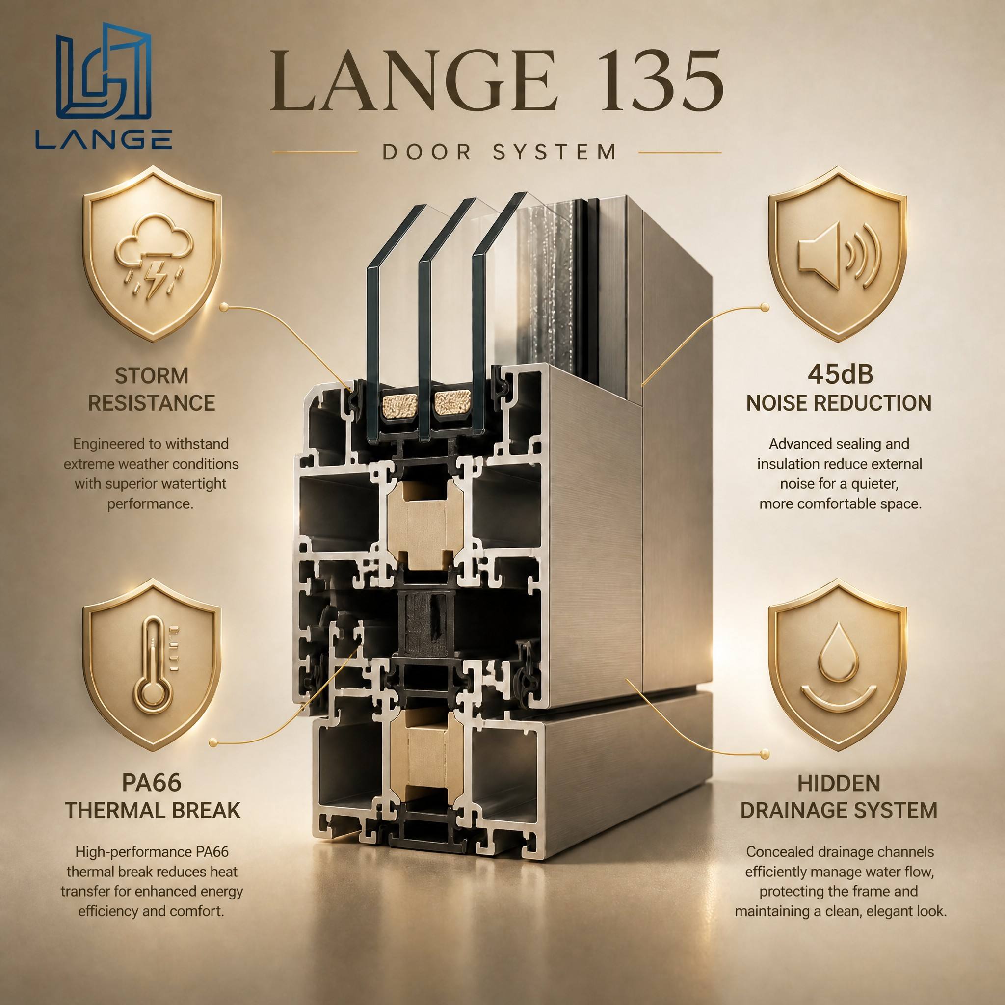 Lange Minimalist Design Heavy Duty Sliding Door Patio Aluminum Door Beautiful Balcony Sliding Glass Doors