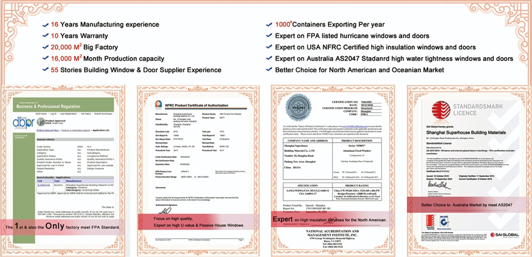 Superhouse Quality Certifications