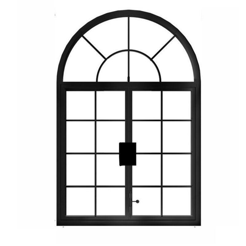 French-style Swing Aluminum Alloy Soundproof Casement Window Arched Lattice Skylight Partition for Bedroom Study Home Use