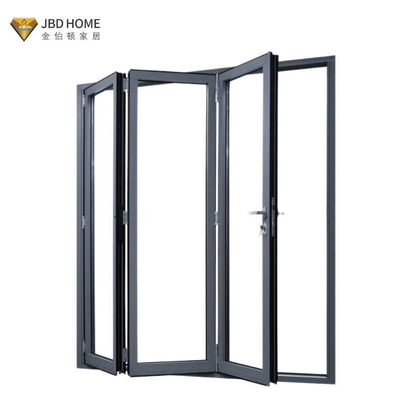 Modern Home Main Entrance Security Entry Front Doors Aluminum Patio Bi Folding Metallic Aluminum Glass Pivot Door