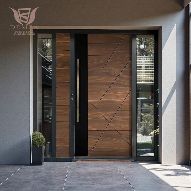 DEMEA Premium Thermal Break Aluminum Entry Door with Smart Lock - Customized Casement Design for Villa Apartment Security