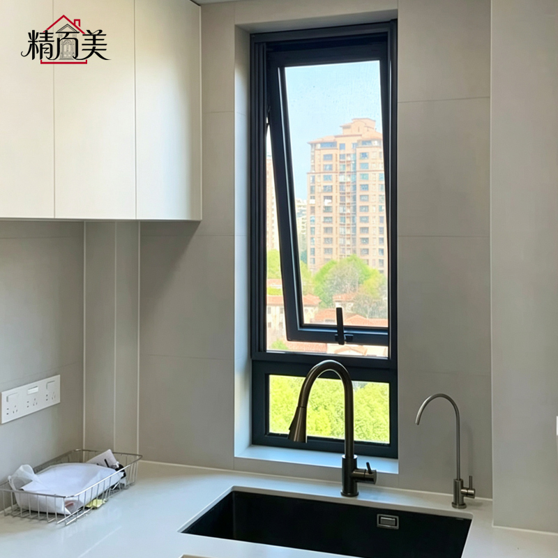 Aluminum Custom Logo Upper Hung Window Airtight Sealing Soundproof Weatherstrip Glazed for Retail Shop Store Showroom Boutique