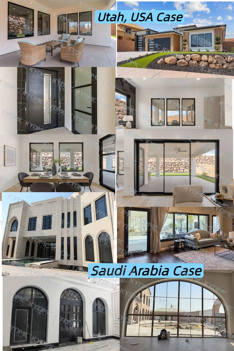 Thermal Break Exterior Bi Folding Door Aluminum Patio Bifold Doors Outdoor Garden Black Frame Accordion Folding Glass Door