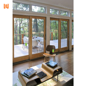 Manufacturer Heavy Duty Large Aluminium Wood Exterior Glass Sliding Door Aluminium Clad Wood Door Modern Patio Sliding Door