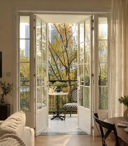 Aluminum Alloy Grid Casement Door with European Design for Exterior Bedroom and Kitchen