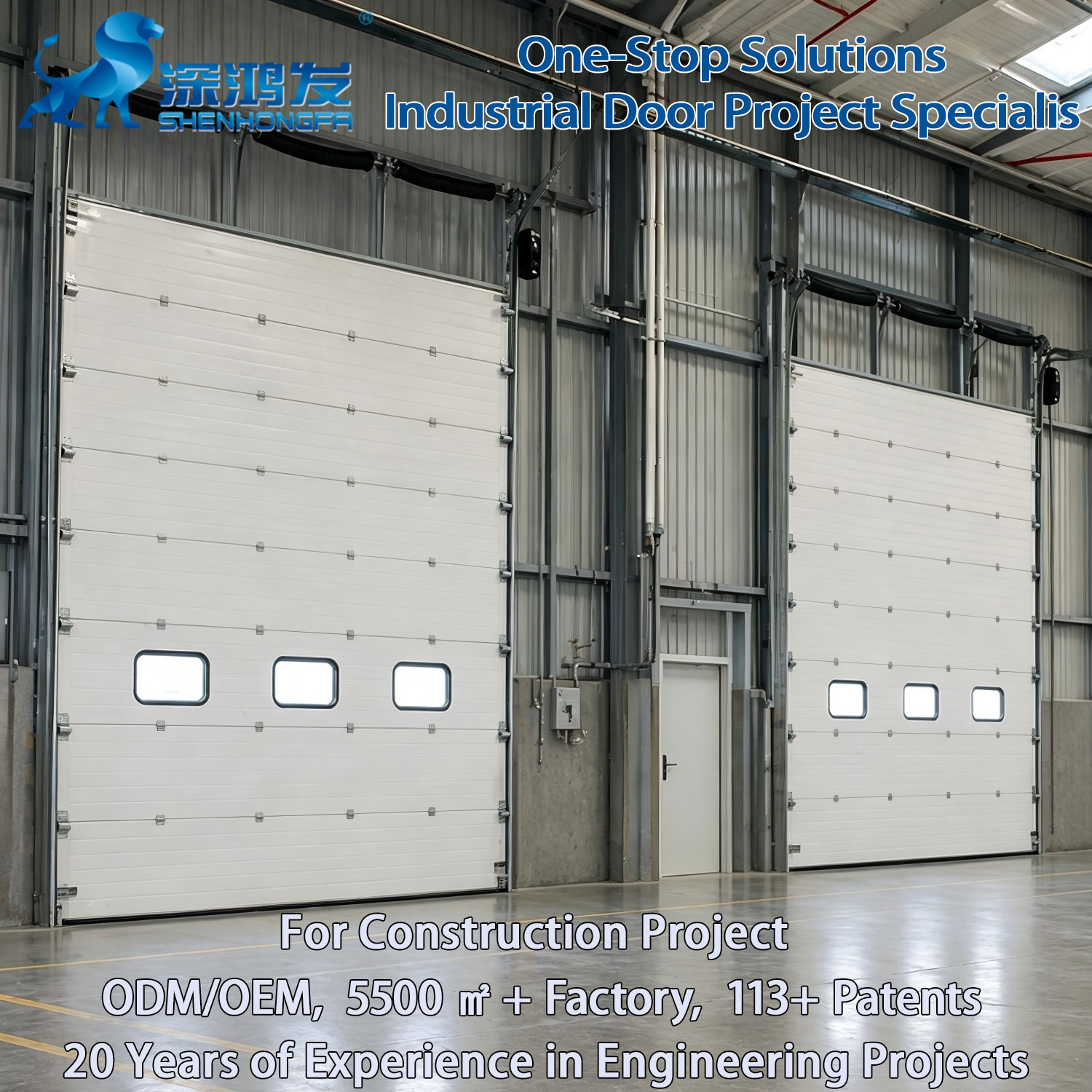 Factory Direct Sales Industrial Overhead Garage Doors Waterproof Soundproof Motorized Factory Warehouse Door For Contractor